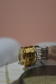 Threads Ring - Stainless Steel Goud