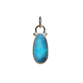 Free Shaped Opal Pendant / Sterling Silver