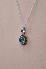 Banyu Blauw Topaas Hanger - Sterling Zilver