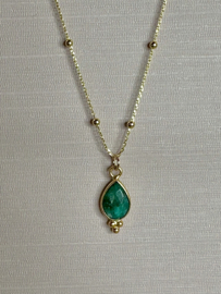 Emerald Necklace Gold Plated / Ketting