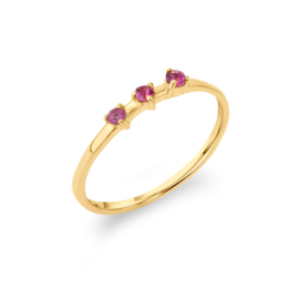 Amethyst 3-Stone Ring Gold Vermeil