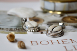 Twisted Cowrie Shell Pendant Sterling Silver