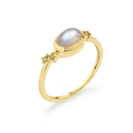 Labradorite Oval Ring Gold Vermeil