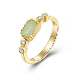 Chalcedony Multi Stone Ring Gold Vermeil