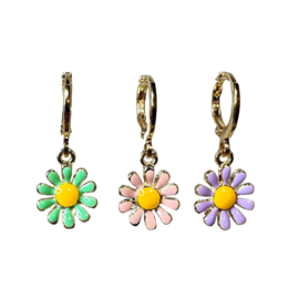 Sunny Daisy Hoop Gold Plated