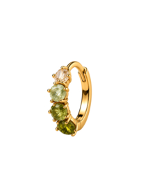 Green Ombre Single Hoop  - Gold Plated