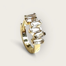Crystal Zircon Hoop Gold Plated