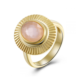 Rose Quartz Oval Ring Gold Vermeil