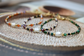 Mix Mineral & Pearl Bracelet Green