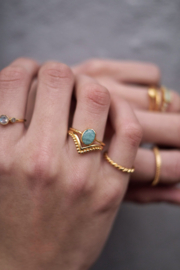 Oval Amazonite Ring Gold Vermeil