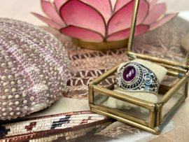 Amethyst Boho Ring Sterling Silver