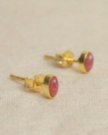 Guarani Rhodonite Gold Vermeil Earstuds / Muja Juma