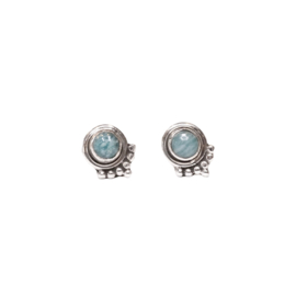 Amazonite Bohemian Studs Sterling Silver Oorstekers