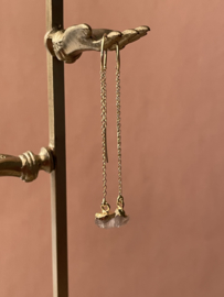 Rose Quartz Gold Vermeil Earchains