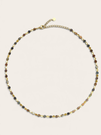 Turkoois Issa Ketting – Stainless Steel Goud