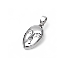 Face Pendant Silver Plated