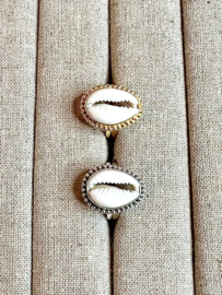 Cowrie Shell Ring Sterling Silver