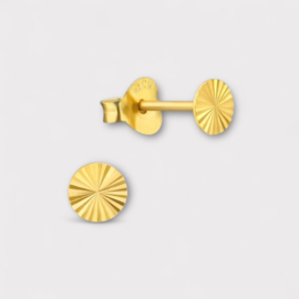 Round Waved Earstuds Gold Vermeil