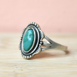 Boho Mojave Turkoois Ring - Sterling Zilver