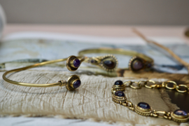 Bohemian Gemstone Bracelet Brass