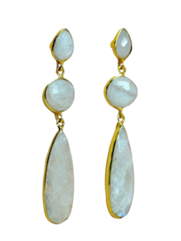 Maansteen Indira Oorbellen - Gold Plated