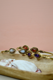 Tribal Maansteen Bangle - Brass