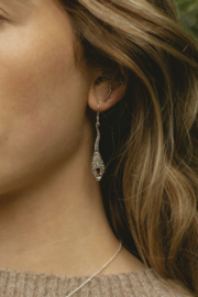 Agni Granaat Oorbellen - Sterling Zilver