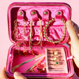 Sieradendoos Velvet Vintage Roze