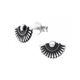 Fan Studs Sterling Silver Oorstekers