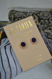 Amethist Oorknopjes - Gold Vermeil