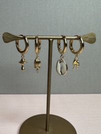 Cowrie Large Hoop Gold Plated