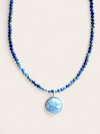 Lapis Lazuli en Blauw Opaal Ketting - Sterling Zilver