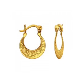 Laser Cut Boho Hoops Gold Vermeil