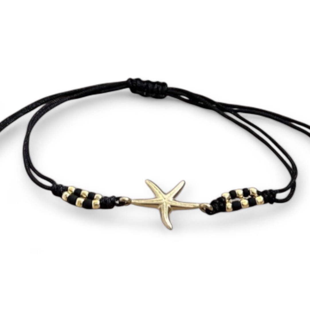 Beaded Starfish Bracelet / Black