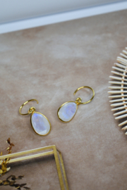 Moonstone Drop Gold Vermeil Earrings / Muja Juma