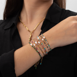 Mix Mineral & Pearl Bracelet Green
