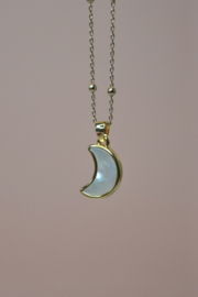 Parelmoer Celestial Moon Hanger - Gold Plated
