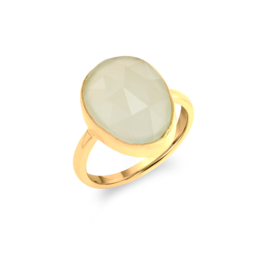 Oval Chalcedony Ring Gold Vermeil