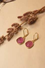 Ruby Earrings Gold Vermeil Oorbellen