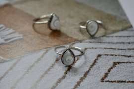 Rain Drop Shiva Shell Ring Sterling Silver