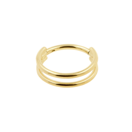 Dubbele Click Ring Piercing - Titanium Goud