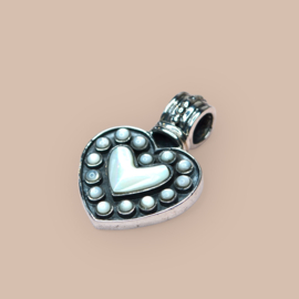 Mother Of Pearl Heart Pendant Sterling Silver