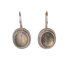 Labradorite Bali Earrings Sterling Silver