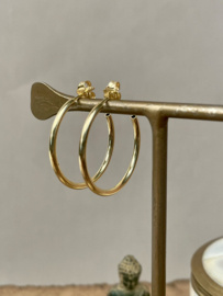 Hoop Studs Gold Vermeil 30mm Oorstekers