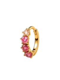 Pink Ombre Single Hoop  - Gold Plated
