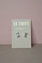 Konijntjes Oorstekers - Silver Plated