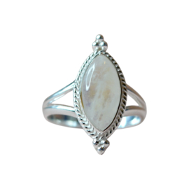 Moonstone Star Gazer Ring Sterling Silver