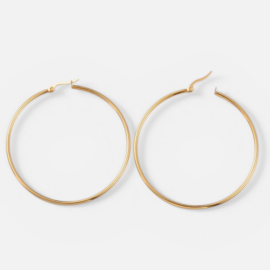 Extra Large Hoops - Stainless Steel Gold Plated