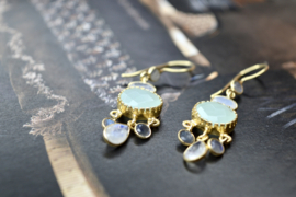 Thane Long Multi Stone Earrings Gold Vermeil