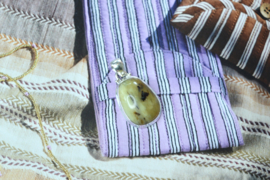 Gele Dendritische Opaal Hanger - Sterling Zilver